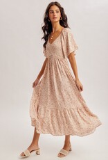 509 Broadway Flutter Sleeve Smocked Bodice Dress