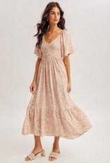 509 Broadway Flutter Sleeve Smocked Bodice Dress