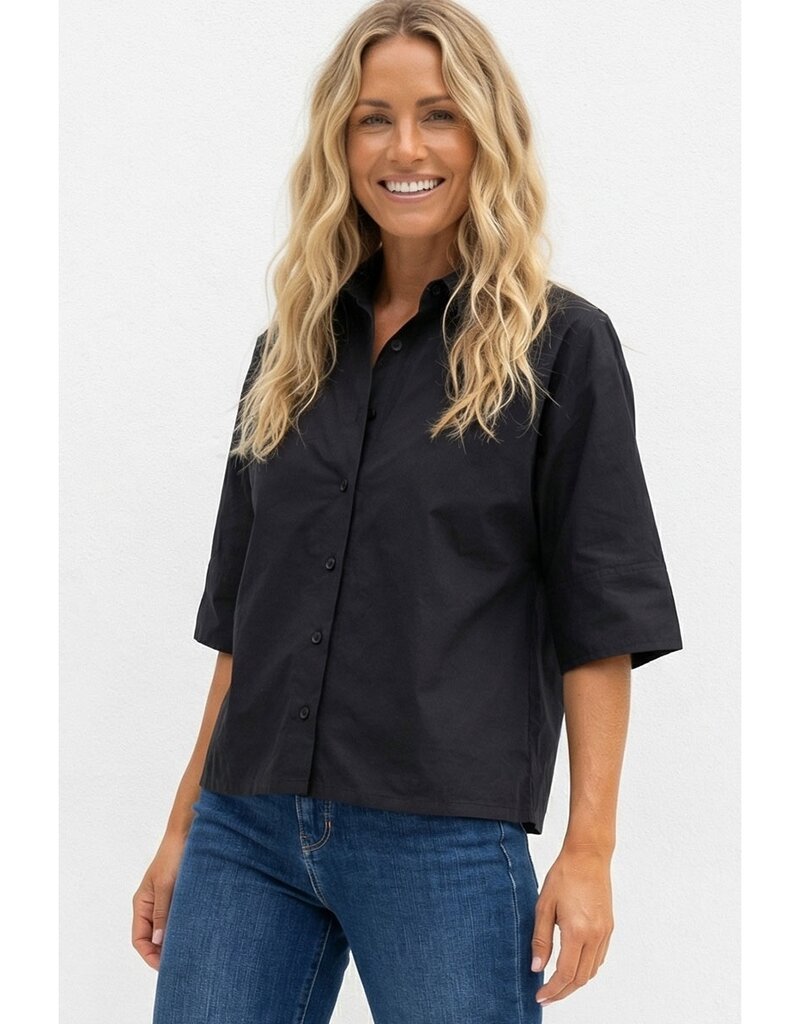 509 Broadway Boxy Half Sleeve Button Up Shirt