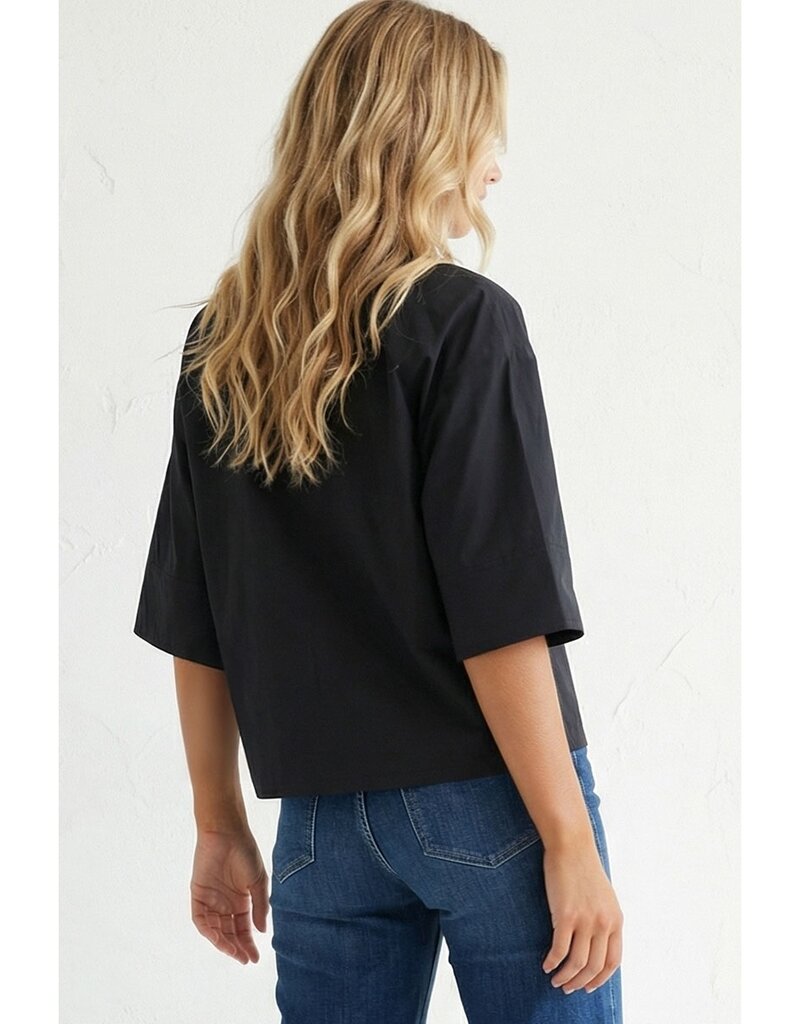 509 Broadway Boxy Half Sleeve Button Up Shirt