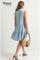 509 Broadway Collar Button Down Sleeveless Dress