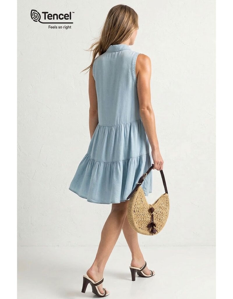 509 Broadway Collar Button Down Sleeveless Dress