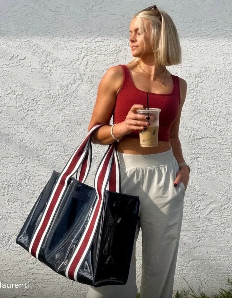 509 Broadway Rugby Stripe Jelly Tote Bag