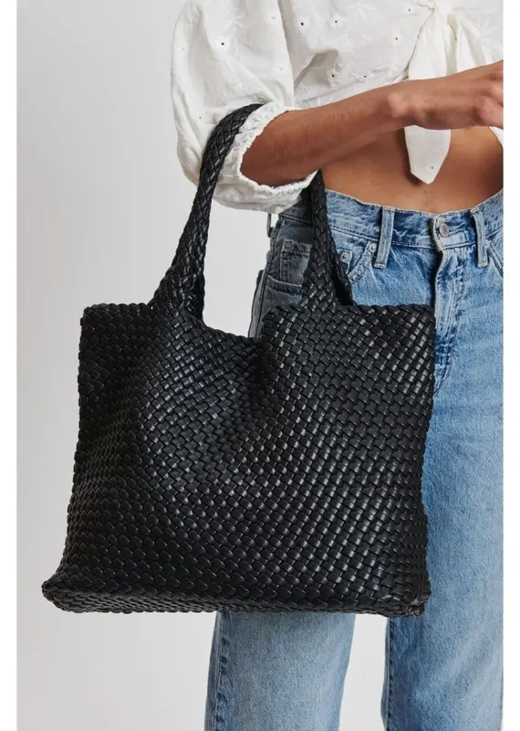 509 Broadway Solana Woven Leather Tote