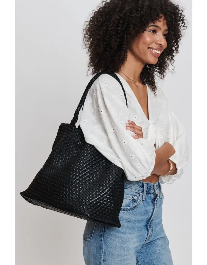 509 Broadway Solana Woven Leather Tote