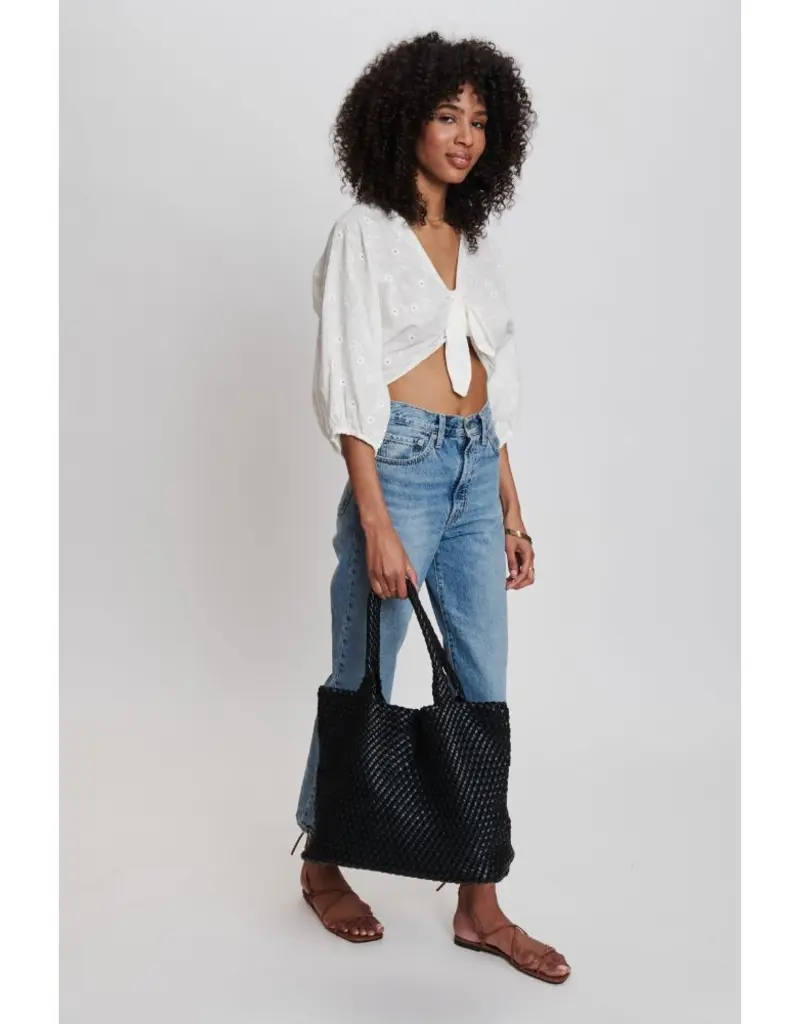 509 Broadway Solana Woven Leather Tote