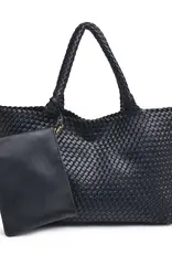 509 Broadway Solana Woven Leather Tote