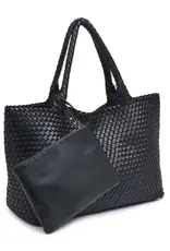 509 Broadway Solana Woven Leather Tote