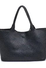 509 Broadway Solana Woven Leather Tote