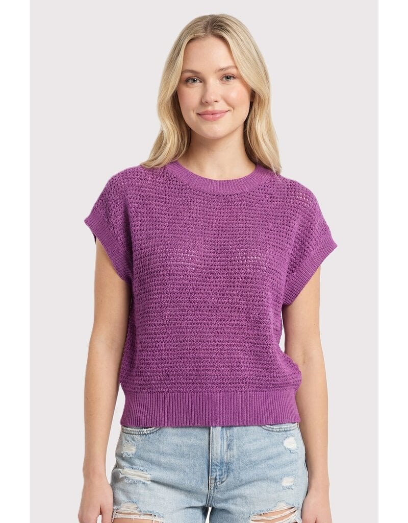 509 Broadway Open Weaved S/S Sweater