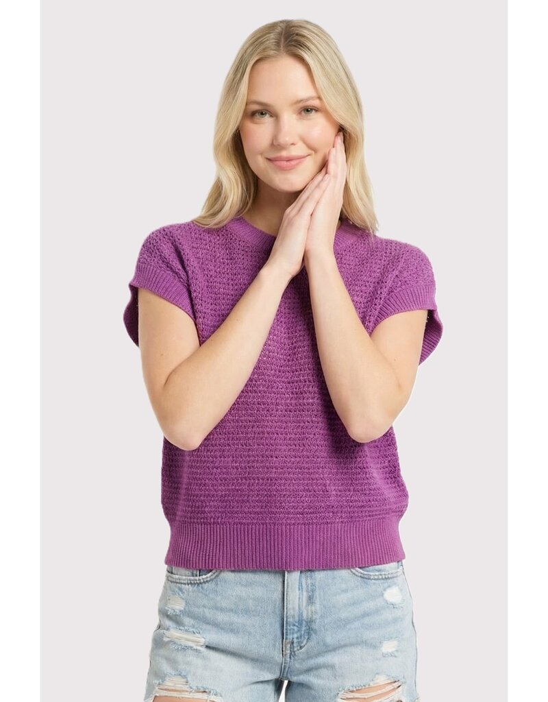 509 Broadway Open Weaved S/S Sweater