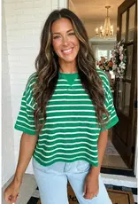 509 Broadway Stripe Patchwork Half Sleeve Tee