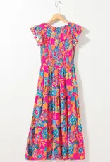 509 Broadway Boho Floral V Neck Dress