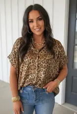 509 Broadway Metallic Leopard Shirt