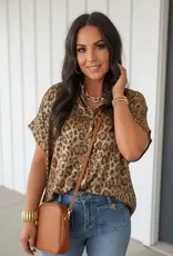 509 Broadway Metallic Leopard Shirt