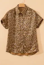 509 Broadway Metallic Leopard Shirt
