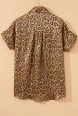 509 Broadway Metallic Leopard Shirt