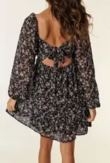 509 Broadway Floral Long Sleeve Frilly Mini Dress