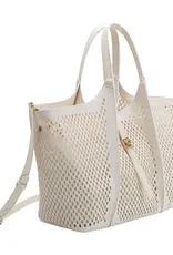509 Broadway Malia Laser Cut Leather Tote