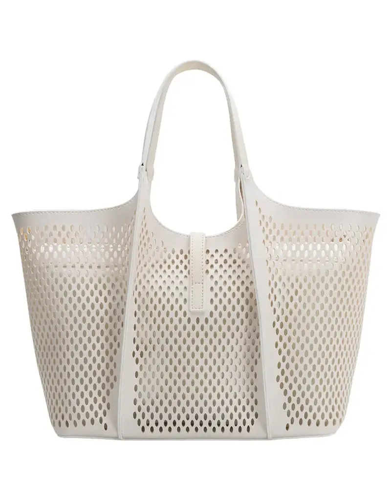 509 Broadway Malia Laser Cut Leather Tote