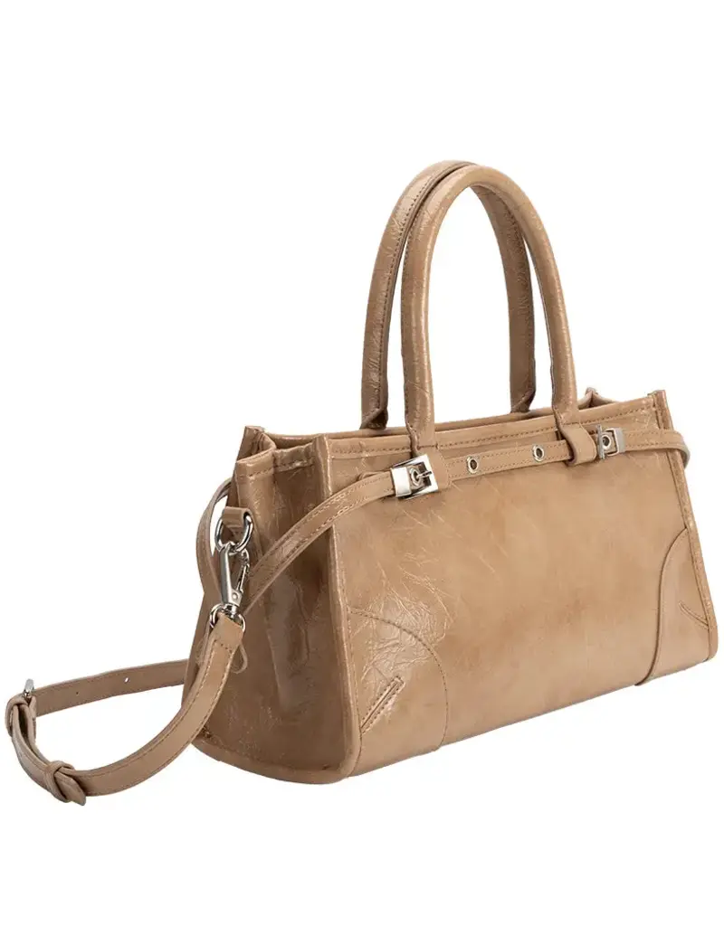 509 Broadway Rhonda Leather Top Handle Bag