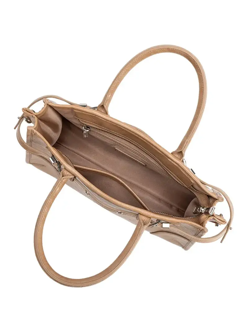 509 Broadway Rhonda Leather Top Handle Bag