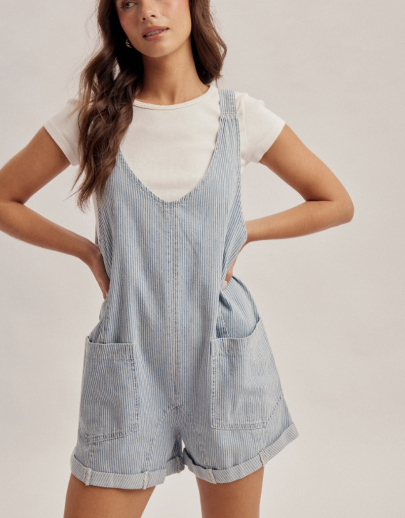 509 Broadway Railroad Stripe Romper