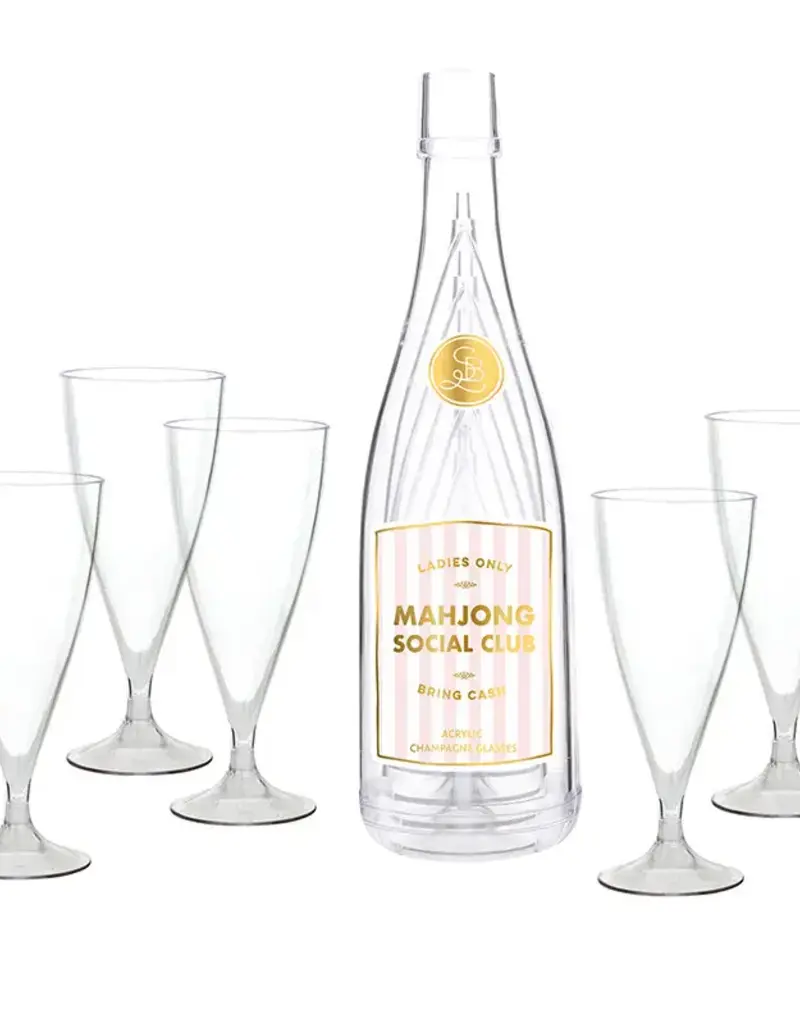 509 Broadway Acrylic Champagne Bottle +Glasses
