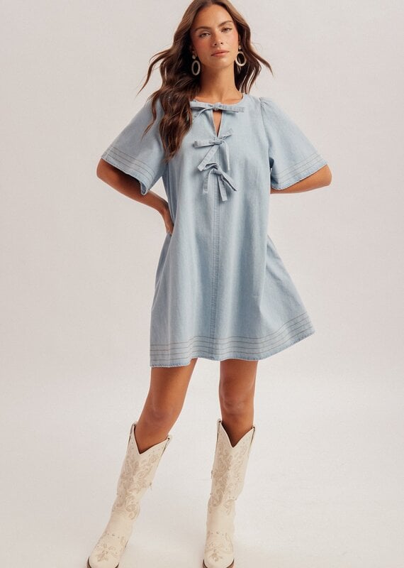 509 Broadway Ribbon Detail Shift Dress