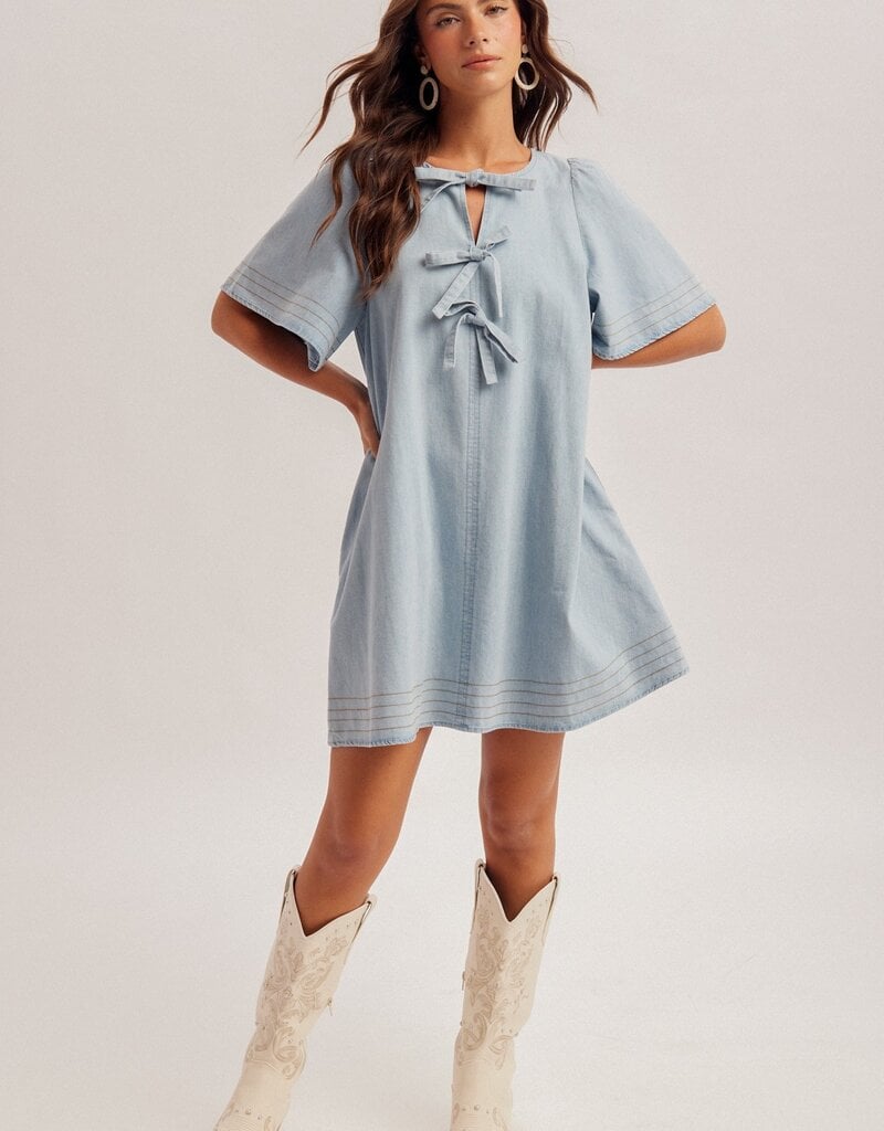 509 Broadway Ribbon Detail Shift Dress