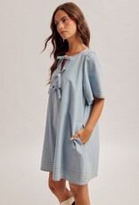 509 Broadway Ribbon Detail Shift Dress