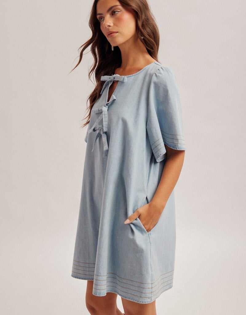 509 Broadway Ribbon Detail Shift Dress