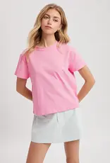509 Broadway Basic Relaxed Crop Knit Tee