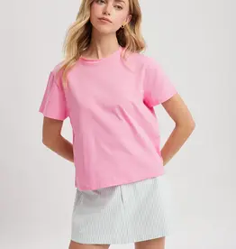 509 Broadway Basic Relaxed Crop Knit Tee