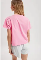 509 Broadway Basic Relaxed Crop Knit Tee