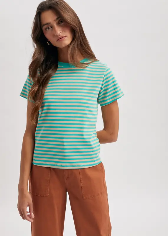 509 Broadway Contrast Stripe Knit Tee