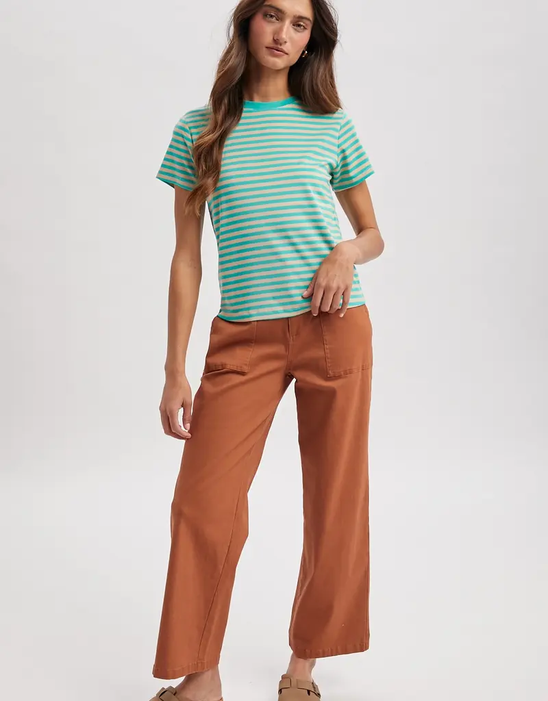 509 Broadway Contrast Stripe Knit Tee