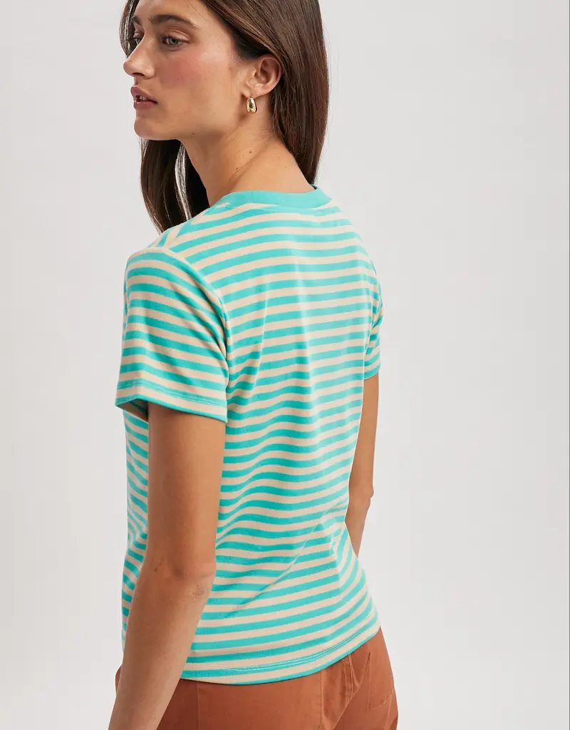 509 Broadway Contrast Stripe Knit Tee