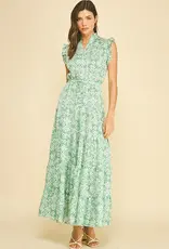 509 Broadway Floral Print Tiered Maxi Dress