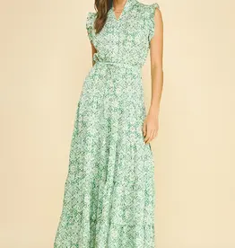 509 Broadway Floral Print Tiered Maxi Dress