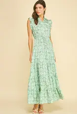 509 Broadway Floral Print Tiered Maxi Dress