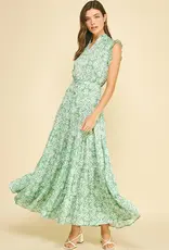 509 Broadway Floral Print Tiered Maxi Dress