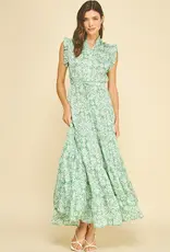509 Broadway Floral Print Tiered Maxi Dress