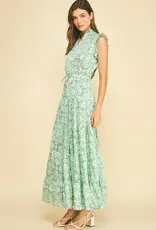 509 Broadway Floral Print Tiered Maxi Dress