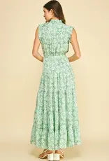 509 Broadway Floral Print Tiered Maxi Dress