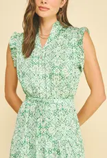 509 Broadway Floral Print Tiered Maxi Dress