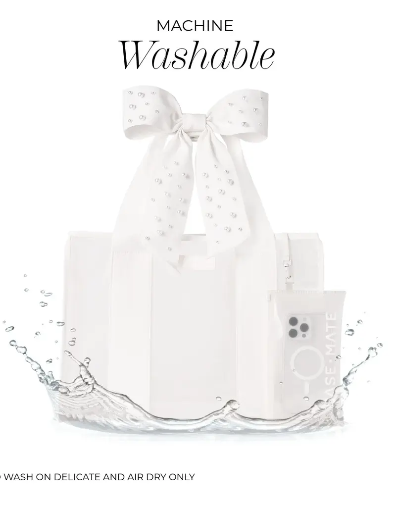 509 Broadway Case-Mate Ivory Pearl Bow Jelly Tote Bag