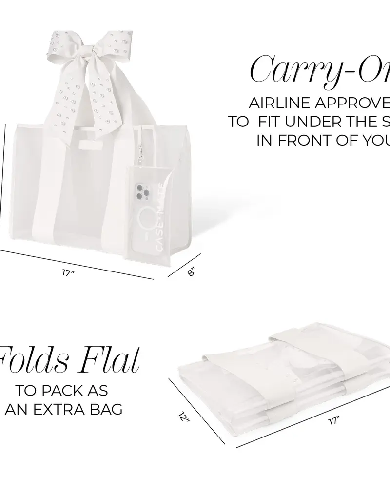 509 Broadway Case-Mate Ivory Pearl Bow Jelly Tote Bag