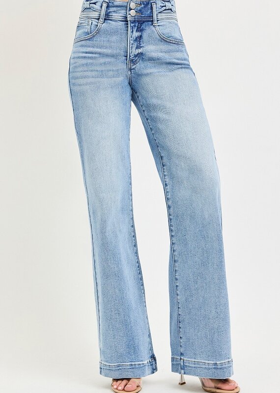 509 Broadway High Rise Wide Leg Bow Detail