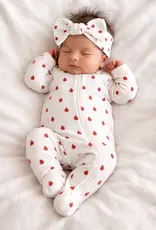 509 Broadway Ladybug Organic Pointelle 2-Way Zip Footie